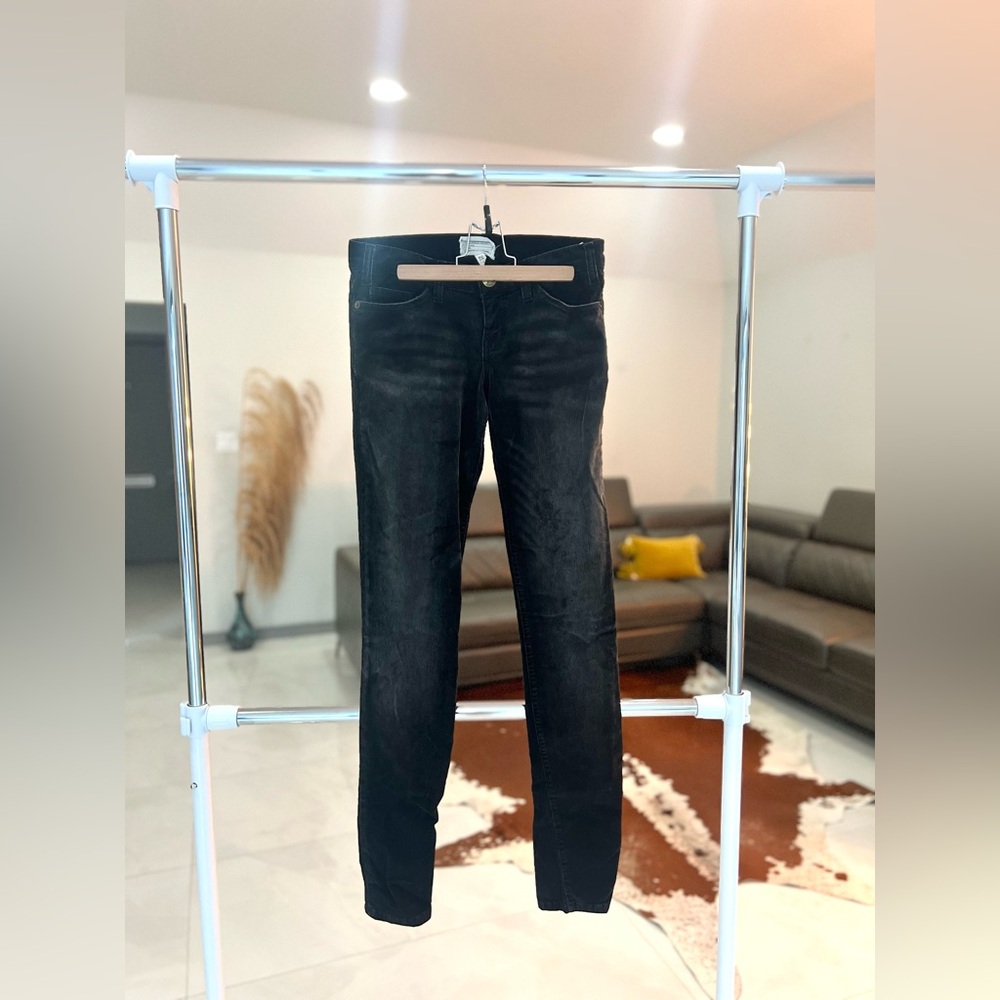 Current/Elliott corduroy black skinny low rise pants Size 25